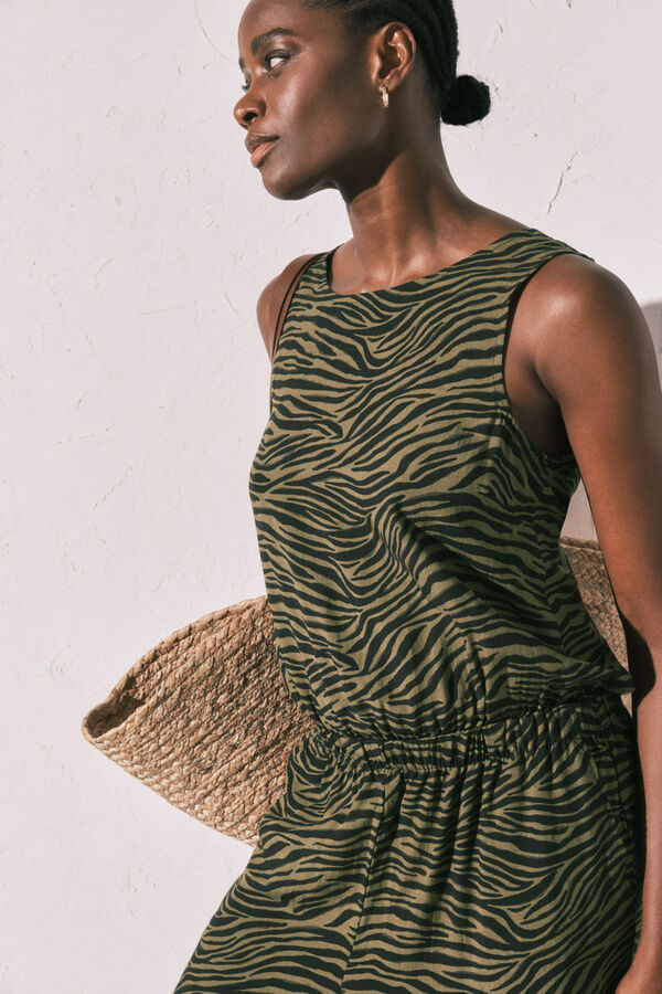 Women'secret Jumpsuit largo animal print negro