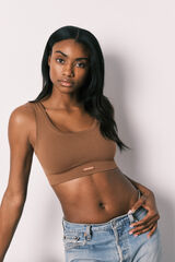 Women'secret COZY Top sin costuras marr&oacute;n chocolate  caf&eacute;