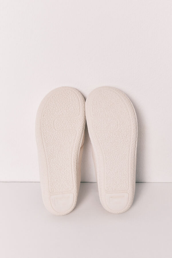 Women'secret Pantuflas acolchadas blancas marfil