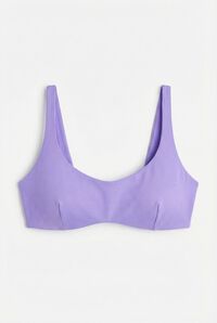 Women'secret Top de bikini horizontal con aro lila