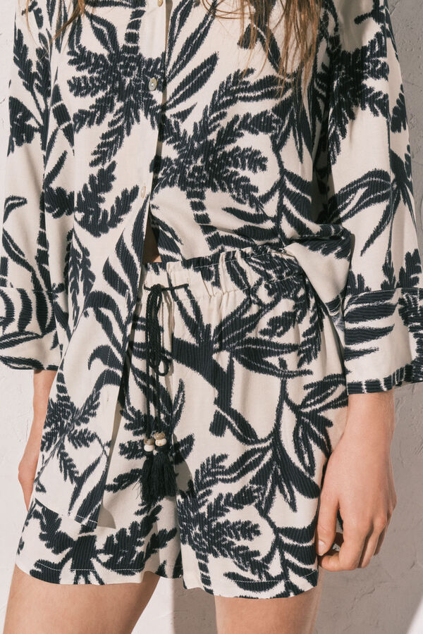 Women'secret Conjunto de camisa y short estampado negro