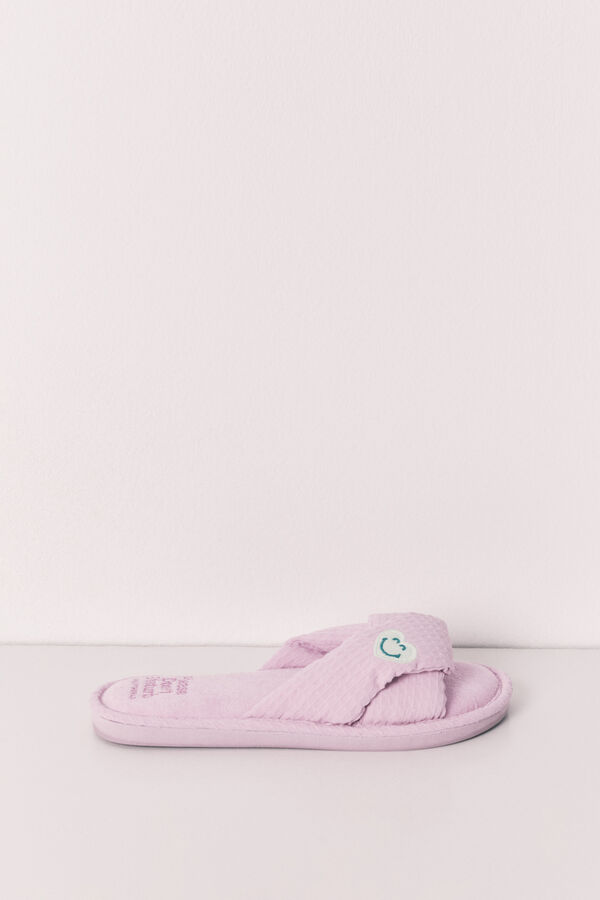 Women'secret Zapatillas de casa con nudo SmileyWorld&reg; morado/lila