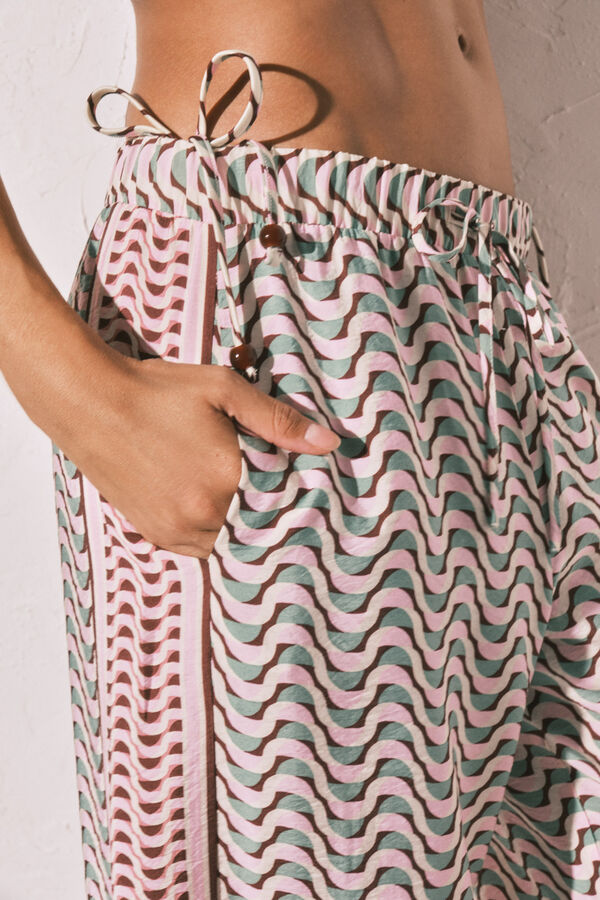 Women'secret Pantal&oacute;n largo estampado geom&eacute;trico estampado