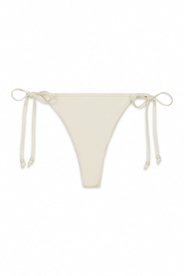 Women'secret Panty bikini tanga con tiras blanca marfil